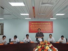 Đoàn kiểm tra của Bộ Chính trị kiểm tra việc thực hiện Nghị quyết Trung ương 4 tại Tổng Công ty Bảo đảm an toàn hàng hải miền Bắc.