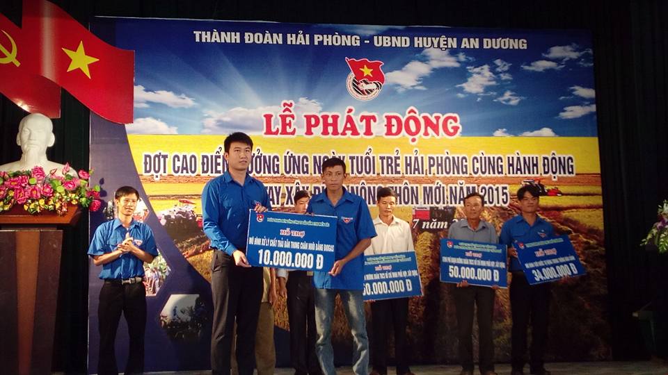 Đoàn thanh niên Tổng công ty BĐATHH miền Bắc tham gia hỗ trợ kinh phí thực hiện Chương trình Tuổi trẻ Hải Phòng chung tay xây dựng nông thôn mới năm 2015.