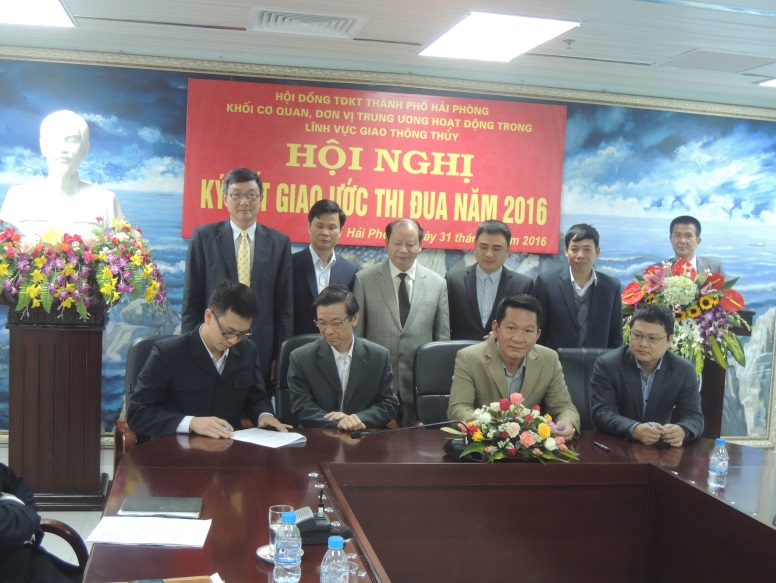 Tổng công ty Bảo đảm an toàn hàng hải miền Bắc tổ chức Hội nghị Ký kết Giao ước thi đua của các cơ quan, Đơn vị hoạt động trong lĩnh vực giao thông thủy trên địa bàn thành phố Hải Phòng năm 2016