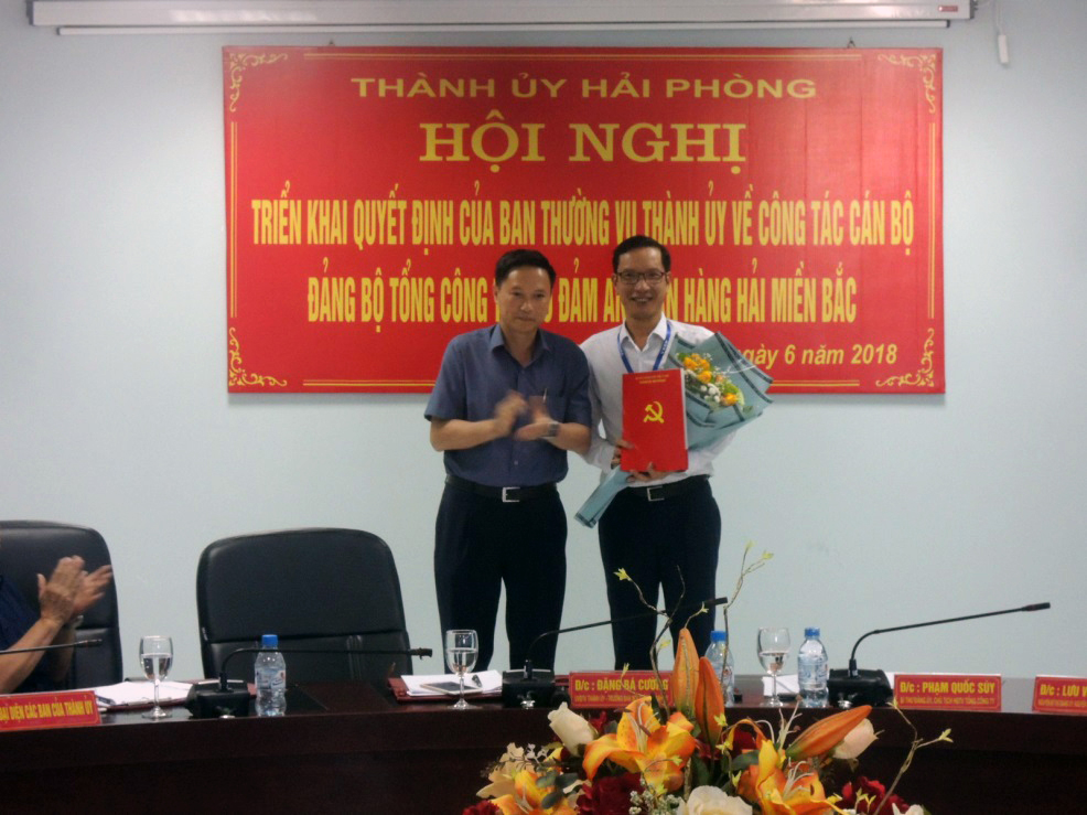 Hội nghị Triển khai Quyết định của Ban Thường vụ Thành ủy về công tác cán bộ Đảng bộ Tổng công ty Bảo đảm an toàn hàng hải miền Bắc