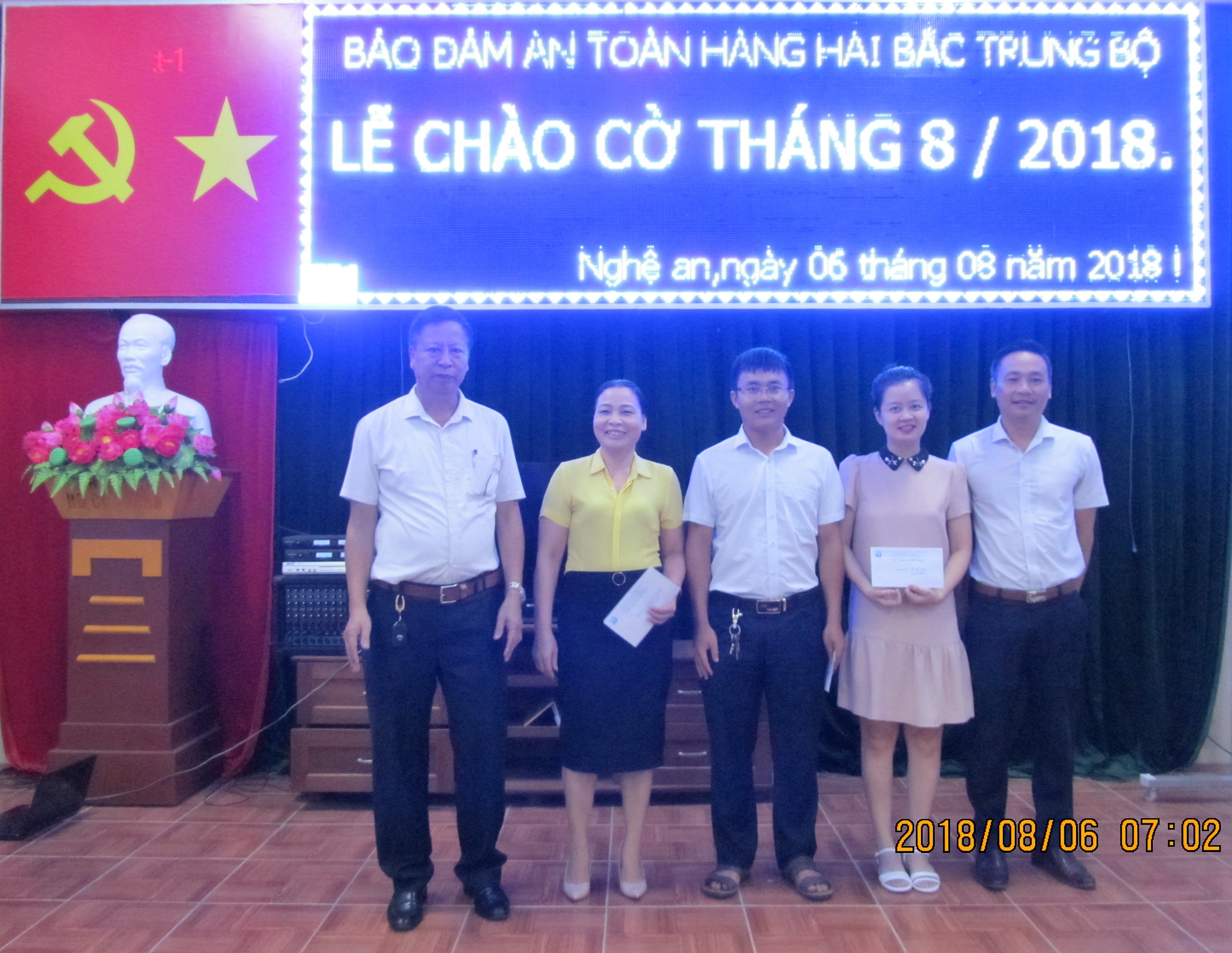 Bảo đảm an tòan hàng hải tổ Bắc Trung Bộ tổ chức Lễ Chào cờ đầu  tháng 8
