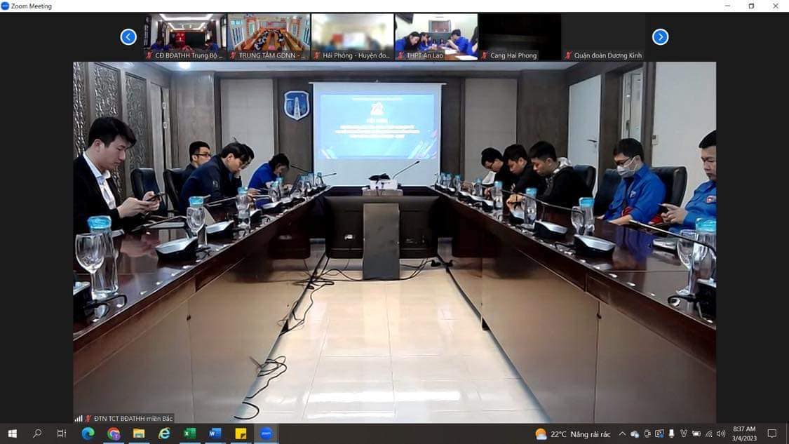 Đoàn thanh niên Tổng công ty Bảo đảm an toàn hàng hải miền Bắc tham gia nghiên cứu, học tập, quán triệt Nghị quyết Đại hội Đoàn toàn quốc lần thứ XII, nhiệm kỳ 2022 - 2027 do Trung ương Đoàn TNCS Hồ Chí Minh triển khai Hội nghị trực tiếp kết hợp trực tuyến