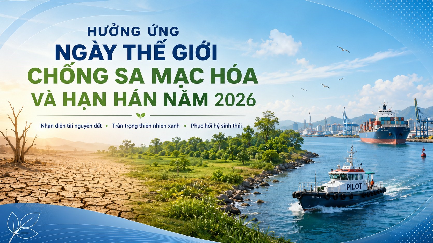 Hoa tiêu hàng hải miền Bắc tích cực hưởng ứng Ngày Thế giới chống sa mạc hóa và hạn hán năm 2026